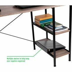 Mind Reader Products Mind Reader 55" Desktop Computer Table with Shelves and CPU Storage, Brown -Outlet Desks & Workstations Store CTABCPU BRN alt5