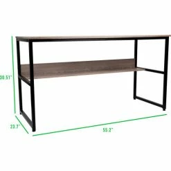 Mind Reader Products Mind Reader 55" Computer Table with Shelf, Brown -Outlet Desks & Workstations Store CTABLE55 BRN alt2