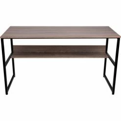 Mind Reader Products Mind Reader 55" Computer Table with Shelf, Brown -Outlet Desks & Workstations Store CTABLE55 BRN alt3