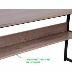 Mind Reader Products Mind Reader 55" Computer Table with Shelf, Brown -Outlet Desks & Workstations Store CTABLE55 BRN alt5