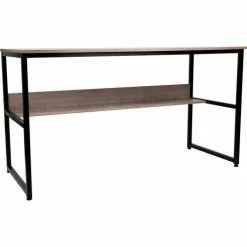 Mind Reader Products Mind Reader 55" Computer Table with Shelf, Brown -Outlet Desks & Workstations Store CTABLE55 BRN alt6