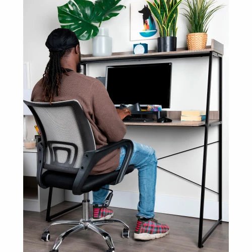 Mind Reader Products Mind Reader 47" Desk with Top Shelf, Computer Workstation, Home, Office, Brown 2 Mind Reader Products Mind Reader 47" Desk with Top Shelf, Computer Workstation, Home, Office, Brown - Image 2