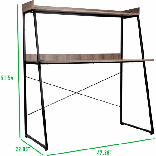 Mind Reader Products Mind Reader 47" Desk with Top Shelf, Computer Workstation, Home, Office, Brown 3 Mind Reader Products Mind Reader 47" Desk with Top Shelf, Computer Workstation, Home, Office, Brown - Image 3