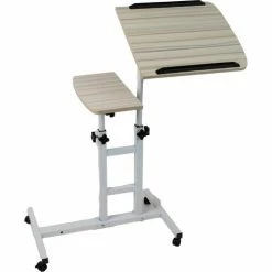 Mind Reader Products Mind Reader Rolling Standing Desk With Adjustable Desk, White -Outlet Desks & Workstations Store EZM ADJCMROLL WHT