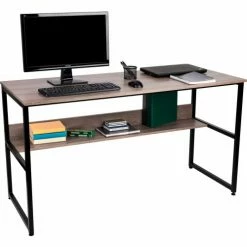 Mind Reader Products Mind Reader 55" Computer Table with Shelf, Brown -Outlet Desks & Workstations Store EZM CTABLE55 BRN