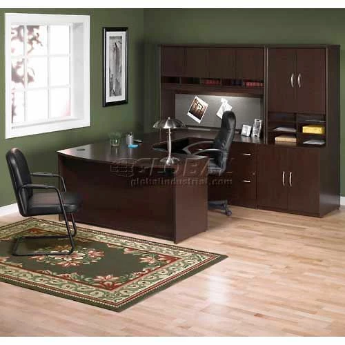 Bush Business Furniture Bush Furniture Right Hand Wood Desk with Bow Front - Mocha Cherry - Series C 4 Bush Business Furniture Bush Furniture Right Hand Wood Desk with Bow Front - Mocha Cherry - Series C - Image 4