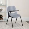 Flash Furniture Ergonomic Shell Chair - Right Handed Tablet Arm - Gray - 5 per Pack