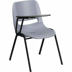 Flash Furniture Ergonomic Shell Chair - Right Handed Tablet Arm - Gray - 5 per Pack -Outlet Desks & Workstations Store F5 RUT EO1 GY RTAB GG inset1