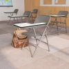 Flash Furniture Premium Steel Folding Chair - Left Handed Tablet Arm - Beige