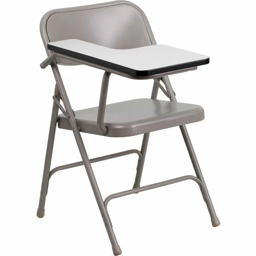 Flash Furniture Premium Steel Folding Chair - Right Handed Tablet Arm - Beige 2 Flash Furniture Premium Steel Folding Chair - Right Handed Tablet Arm - Beige - Image 2