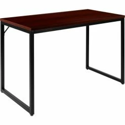Flash Furniture 47" Industrial Style Office Desk - Mahogany -Outlet Desks & Workstations Store FHF GC GF156 12 MHG GG