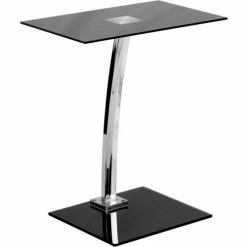 Flash Furniture Laptop Computer Desk with Silk Black Tempered Glass Top -Outlet Desks & Workstations Store FHF NAN LT 07 GG