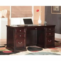 Martin Furniture Fulton 61" Space Saver Double Pedestal Desk - Espresso