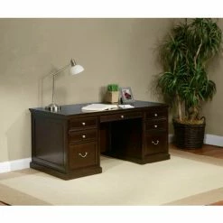 Martin Furniture Fulton 68" Double Pedestal Executive Desk - Espresso