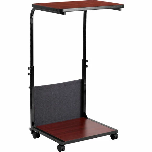 Flash Furniture Mobile Sit/Stand Computer Ergonomic Desk with Removable Pouch, Mahogany 2 Flash Furniture Mobile Sit/Stand Computer Ergonomic Desk with Removable Pouch, Mahogany - Image 2