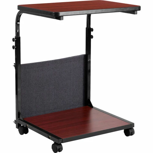 Flash Furniture Mobile Sit/Stand Computer Ergonomic Desk with Removable Pouch, Mahogany 6 Flash Furniture Mobile Sit/Stand Computer Ergonomic Desk with Removable Pouch, Mahogany - Image 6