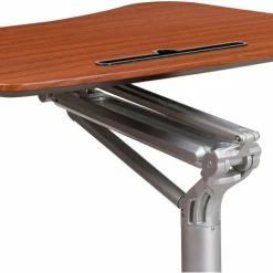 Flash Furniture Mobile Sit/Stand Computer Ergonomic Desk, Mahogany -Outlet Desks & Workstations Store FNAN IP 10 GG inset3