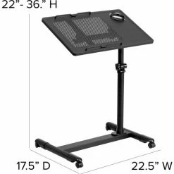 Flash Furniture Adjustable Height Steel Mobile Laptop Desk, Black 16 Flash Furniture Adjustable Height Steel Mobile Laptop Desk, Black -Outlet Desks & Workstations Store FNAN JG 06B BK GG DIMS
