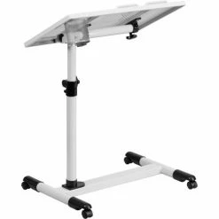 Flash Furniture Adjustable Height Steel Mobile Laptop Desk, White 16 Flash Furniture Adjustable Height Steel Mobile Laptop Desk, White -Outlet Desks & Workstations Store FNAN JG 06B WH GG inset1