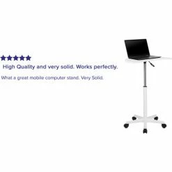 Flash Furniture White Sit to Stand Mobile Laptop Computer Desk -Outlet Desks & Workstations Store FNAN JN 2792 WH GG REVIEW