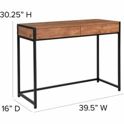 Flash Furniture Cumberland Collection Rustic Wood Grain Computer Desk -Outlet Desks & Workstations Store FNAN JN 28102D GG DIMS