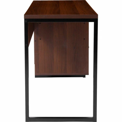 Flash Furniture Northbrook Rustic Coffee Wood Grain Computer Desk with Black Metal Frame 6 Flash Furniture Northbrook Rustic Coffee Wood Grain Computer Desk with Black Metal Frame - Image 6