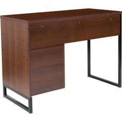 Flash Furniture Northbrook Rustic Coffee Wood Grain Computer Desk with Black Metal Frame 19 Flash Furniture Northbrook Rustic Coffee Wood Grain Computer Desk with Black Metal Frame -Outlet Desks & Workstations Store FNAN NJ HD10168 GG inset2