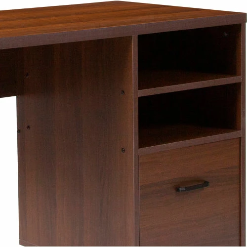 Flash Furniture Northbrook Rustic Coffee Wood Grain Computer Desk with Black Metal Frame 9 Flash Furniture Northbrook Rustic Coffee Wood Grain Computer Desk with Black Metal Frame - Image 9