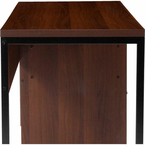 Flash Furniture Northbrook Rustic Coffee Wood Grain Computer Desk with Black Metal Frame 10 Flash Furniture Northbrook Rustic Coffee Wood Grain Computer Desk with Black Metal Frame - Image 10