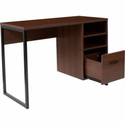 Flash Furniture Northbrook Rustic Coffee Wood Grain Computer Desk with Black Metal Frame 23 Flash Furniture Northbrook Rustic Coffee Wood Grain Computer Desk with Black Metal Frame -Outlet Desks & Workstations Store FNAN NJ HD10168 GG inset7