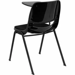 Flash Furniture Ergonomic Shell Chair - Right Handed Tablet Arm - Padded Fabric - Black -Outlet Desks & Workstations Store FRUT EO1 01 PAD RTAB GG inset2