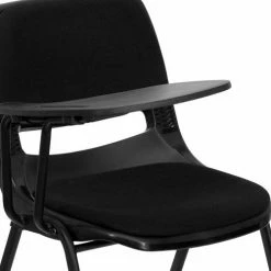 Flash Furniture Ergonomic Shell Chair - Right Handed Tablet Arm - Padded Fabric - Black -Outlet Desks & Workstations Store FRUT EO1 01 PAD RTAB GG inset5