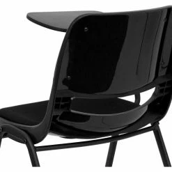 Flash Furniture Ergonomic Shell Chair - Right Handed Tablet Arm - Padded Fabric - Black -Outlet Desks & Workstations Store FRUT EO1 01 PAD RTAB GG inset6
