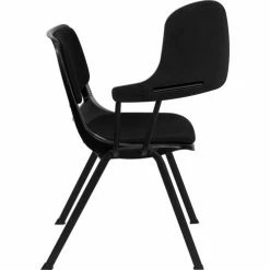 Flash Furniture Ergonomic Shell Chair - Right Handed Tablet Arm - Padded Fabric - Black -Outlet Desks & Workstations Store FRUT EO1 01 PAD RTAB GG inset7