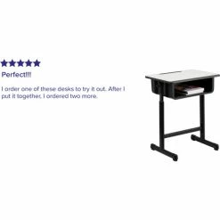 Flash Furniture Adjustable Height Student Desk - Gray Top / Black Pedestal Frame -Outlet Desks & Workstations Store FYU YCY 046 GG REVIEW