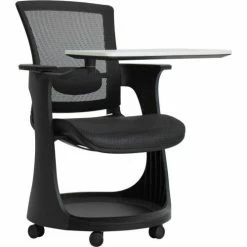 Eurotech Mesh Chair on Casters with Table Arm - Black/Black - Eduskate Series