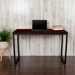 Flash Furniture 47" Industrial Style Office Desk - Mahogany -Outlet Desks & Workstations Store GC GF156 12 MHG GG LS