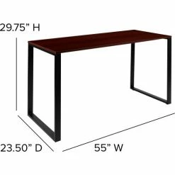 Flash Furniture 55" Industrial Style Office Desk - Mahogany 18 Flash Furniture 55" Industrial Style Office Desk - Mahogany -Outlet Desks & Workstations Store GC GF156 14 MHG GG DIMS