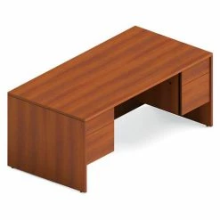 Global Furniture Group Global™ Wood Desk - Double Pedestal - 72" - Avant Honey - Adaptabilities Series