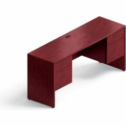 Global Furniture Group Global™ Credenza - Double Pedestal - 66" - Quartered Mahogany - Genoa Series