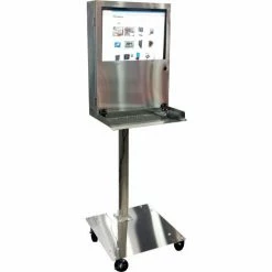 PC Enclosures Stainless Steel Pedestal Base with Locking Casters For PC Defender