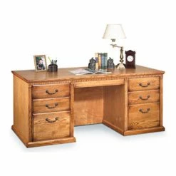 Martin Furniture Executive Desk - Double Pedestal - Wheat - Huntington Oxford Series -Outlet Desks & Workstations Store HO6801 W