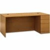 HON® Wood Desk - Full Height Right Pedestal - 66"W x 30"D x 29-1/2"H - Harvest - 10500 Series
