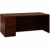 HON® Wood Desk - Full Height Left Pedestal - 66"W x 30"D x 29-1/2"H - Mahogany - 10500 Series