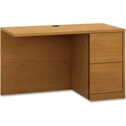 HON® Return Desk with Full Height Pedestal, Right - 48" - Harvest - 10500 Series