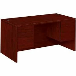 HON® Double Pedestal Desk - 60"W x 30"D x 29-1/2"H - Mahogany - 10500 Series