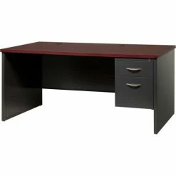 Hirsh Industries® Modular Steel Desk - Single Right Pedestal - 66 x 30 - Charcoal/Mahogany 5 Hirsh Industries® Modular Steel Desk - Single Right Pedestal - 66 x 30 - Charcoal/Mahogany -Outlet Desks & Workstations Store HRI 20538 B2248155 SinglePed Charcoal