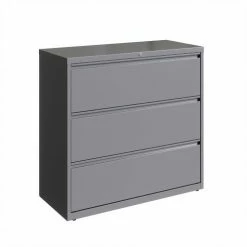 Hirsh Industries&#174 42" Wide 3-Drawer Lateral File Cabinet - Arctic Silver