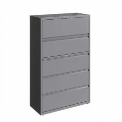 Hirsh Industries&#174 42" Wide 5-Drawer Lateral File Cabinet - Arctic Silver