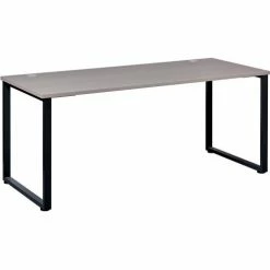 Interion By Global Industrial Interion® Open Plan Office Desk - 48"W x 24"D x 29"H - Gray Top with Black Legs